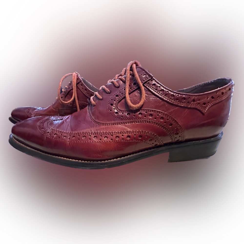 Men’s Giovanni Wingtips Leather Dress Shoes Cognac 6503